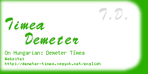 timea demeter business card
